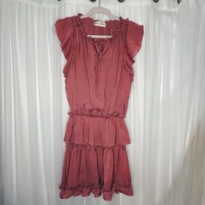 Pink Ruffled Tiered Mini Sundress
